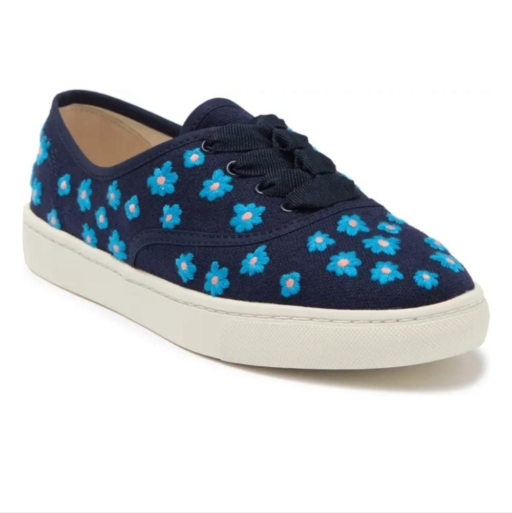 Soludos Marin Floral Embroidered Organic Cotton Sneaker NWB